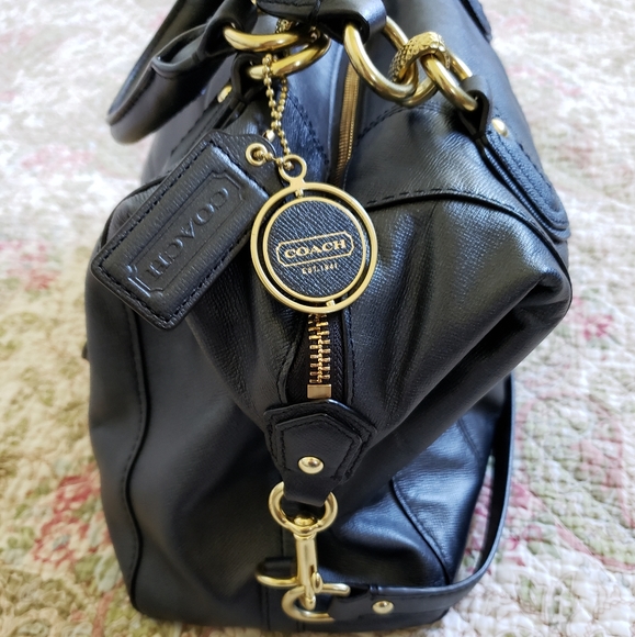 Coach Campbell Leather Turnlock Large Satchel - Picture 6 of 14